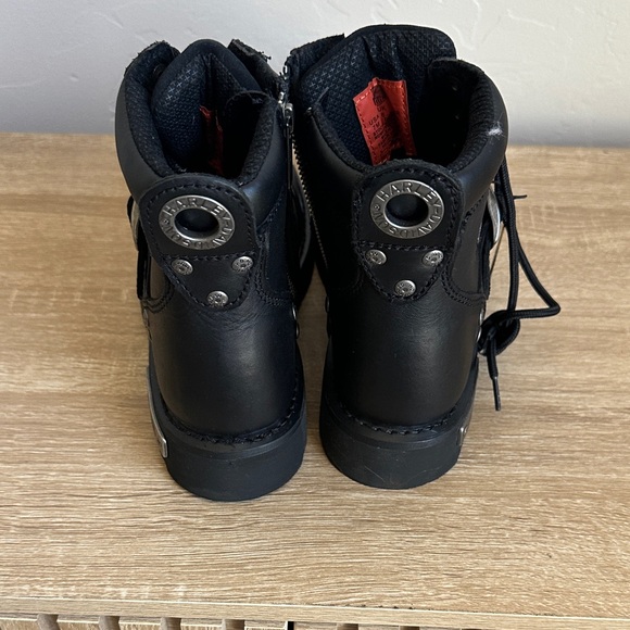 Harley-Davidson Black Leather Ankle Boots - Picture 3 of 5